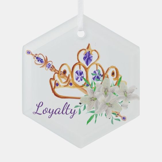 (image for) Esther Crown and Lilies Glass Ornament
